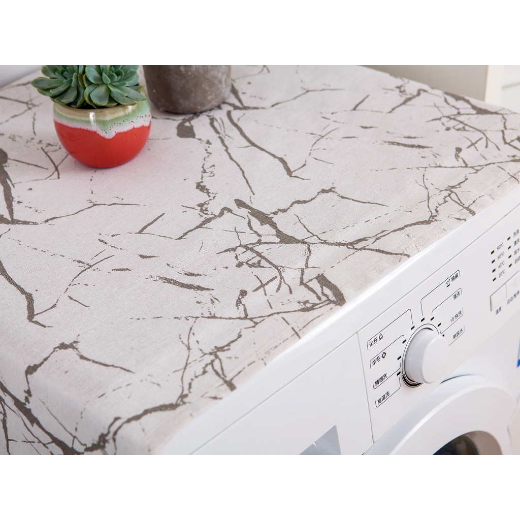 Tấm phủ máy giặt/ tủ lạnh/ lò vi sóng chống bụi bẩn họa tiết đá cẩm thạch độc đáo nhiều size trang trí nội thất