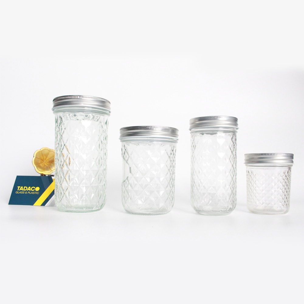 HŨ THỦY TINH  FREE SHIP 50K  Hũ đựng gia vị thủy tinh kim cương 100ml 250ml 350ml 500ml