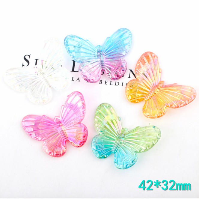 Phụ kiện bướm pha lê làm kẹp tóc, trang trí vỏ điện thoại, trang trí đồ handmade