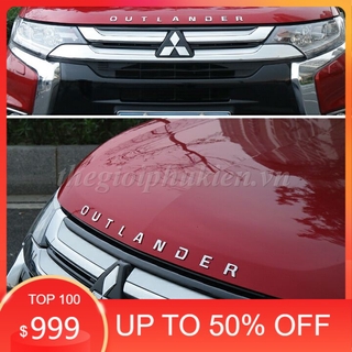 [Hot] Logo chữ OUTLANDER 3D nổi dán nắp capo xe Mitsubishi Outlander
