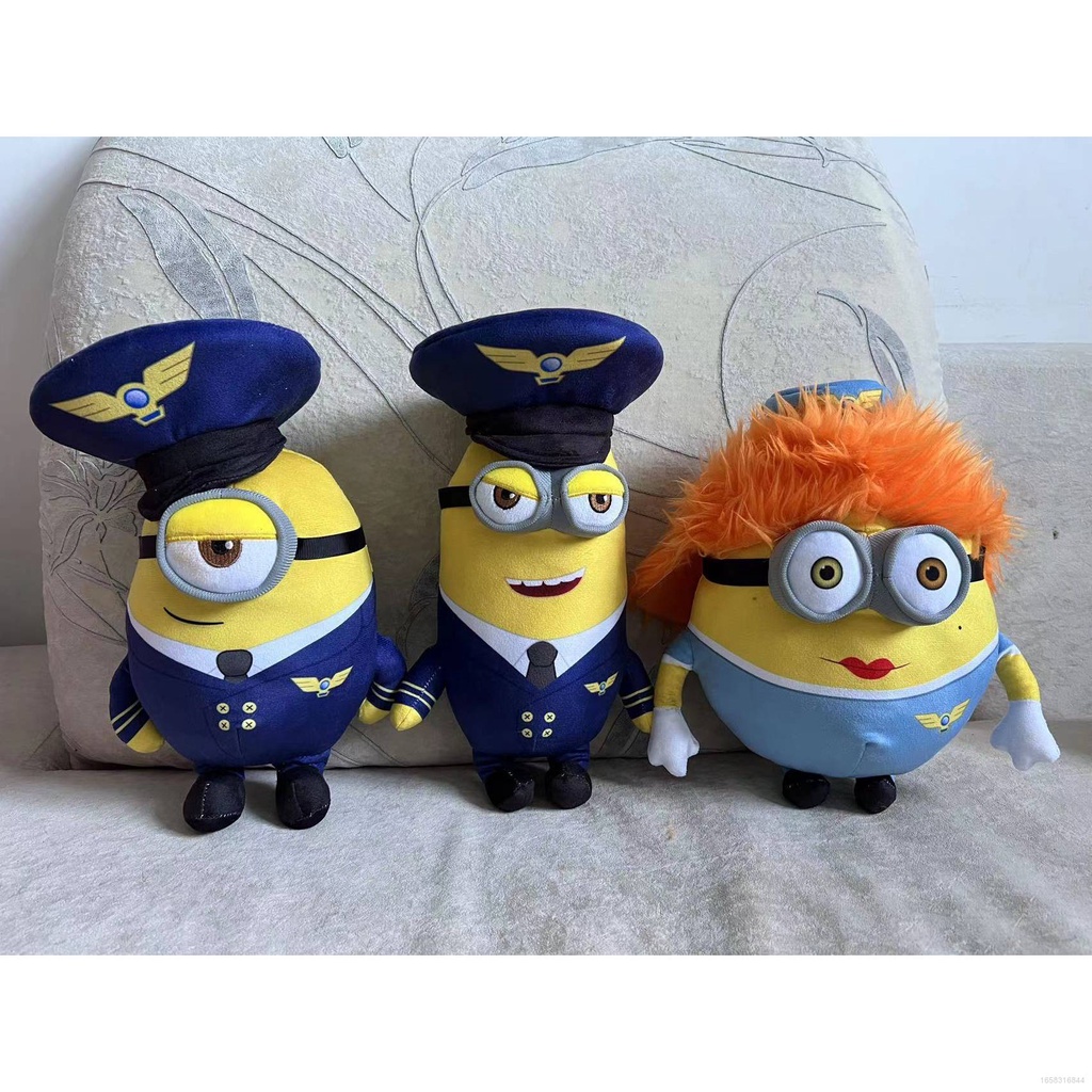 Búp Bê Nhồi Bông Hình Minions Mặc Đồng Phục Dễ Thương Cho Bé