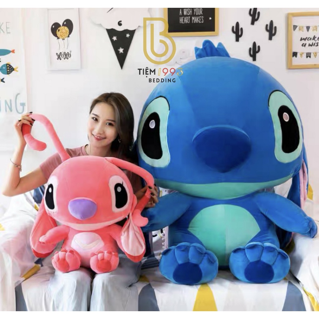Gấu Bông Stitch In Disney 2 màu Xanh và Hồng Phiên bản Đời Thực - Mã ĐD142035 🍙🍙