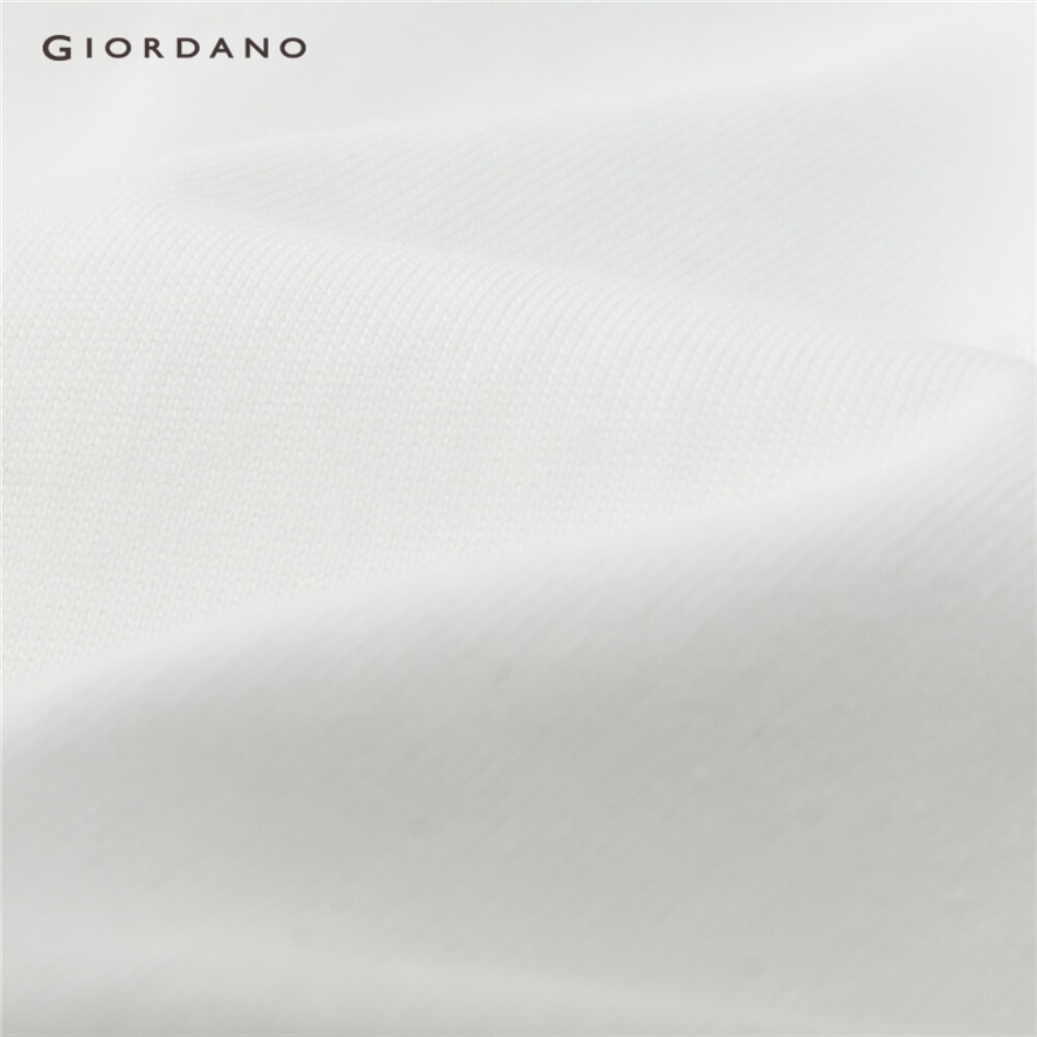 Áo thun GIORDANO 13322750 tay dài cổ tròn màu tương phản cá tính phối hình chữ A giản dị cao cấp thường ngày cho nữ