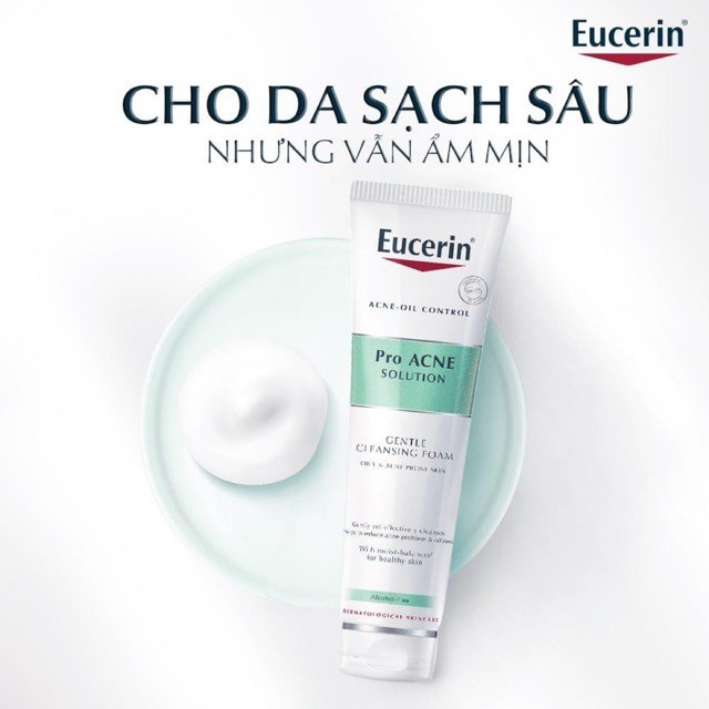 Sữa rửa mặt tạo bọt cho da mụn Eucerin Pro Acne Solution Gentle Cleansing Foam 150g