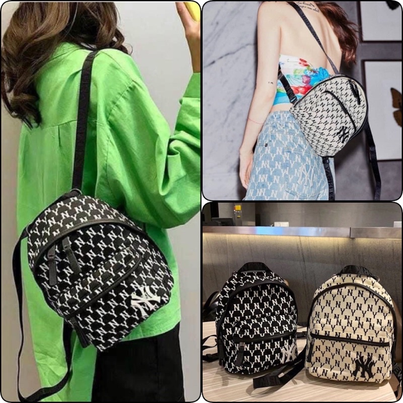 Balo B220 M//L//B N//Y MONOGRAM MINI BACKPACK TQXK 2 MÀU đen và trắng, SIZE 22*17,5*9,5