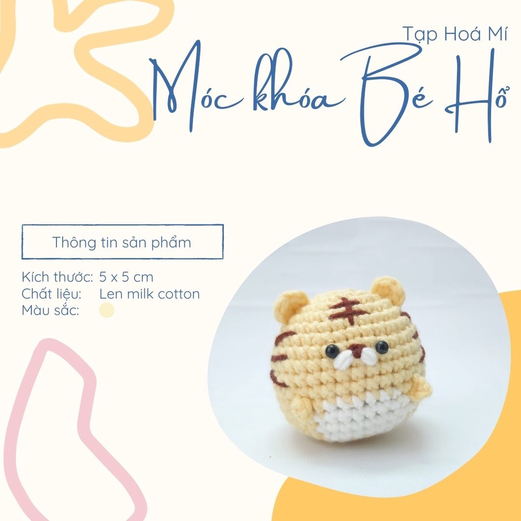 MÓC KHÓA BÉ HỔ TRÒN ỦM LEN HANDMADE ĐÁNG YÊU