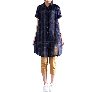 Áo Sơ Mi Zanzea Kẻ Ô Dài Tay Dáng Rộng Kiểu Vintage Xinh Xắn Cho Nữ