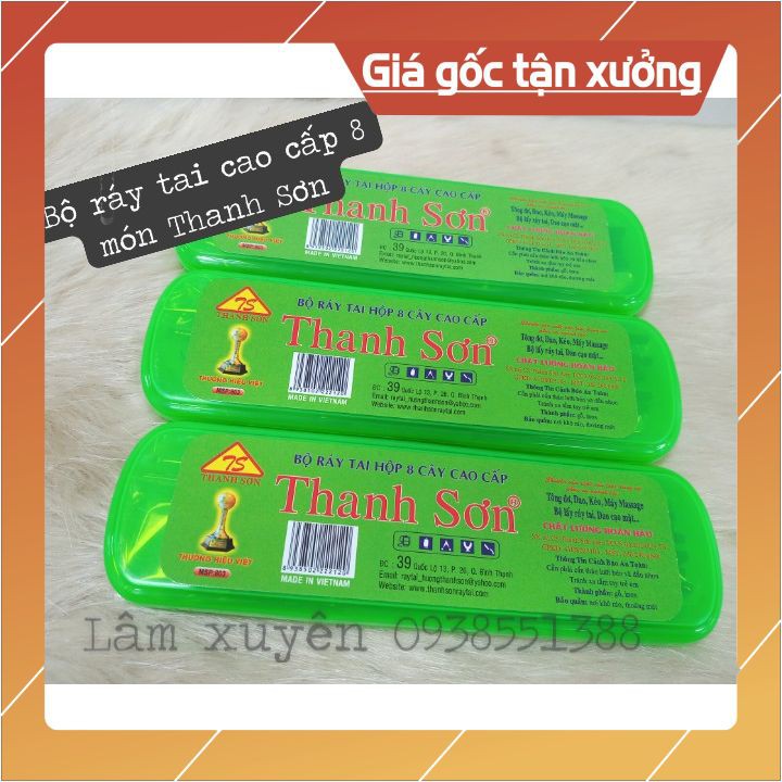 Bộ ráy tai 8 món cao cấp THANH SƠN cao cấp  thiết kế nhỏ gọn độc đáo chất liệu inox và gỗ an toàn ,tiện dụng