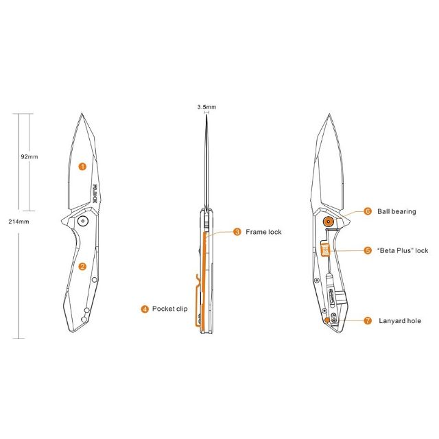 Dụng cụ đa năng RUIKE - P135-SF (Cán thép 420 - Thép 14C28N, 58~60 HRC)