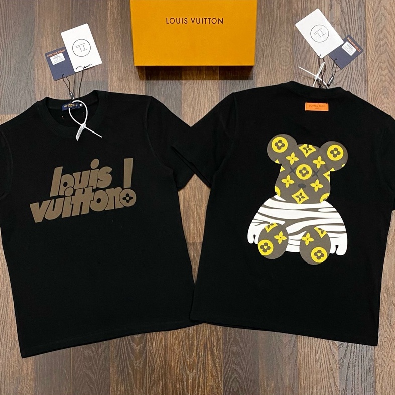 Áo thun nam 💞𝐅𝐑𝐄𝐄𝐒𝐇𝐈𝐏💞 Áo phông in Gấu 3D logo LV ngắn tay, Áo thun chất cotton kiểu dáng năng động [QAH_TL_009] | BigBuy360 - bigbuy360.vn
