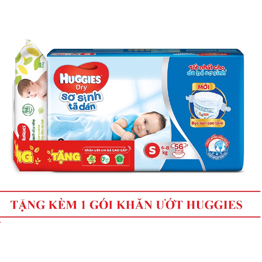 Tã dán Sơ Sinh Huggies S56 Mẫu Mới