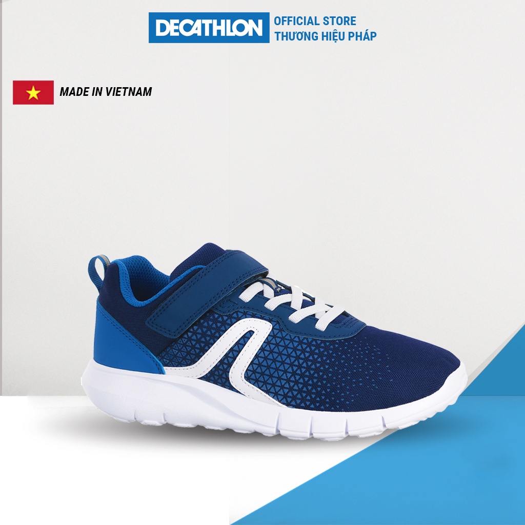 Giày thể thao đi bộ thể dục Decathlon NEWFEEL Soft 140 cho trẻ em - Xanh navy/ Trắng