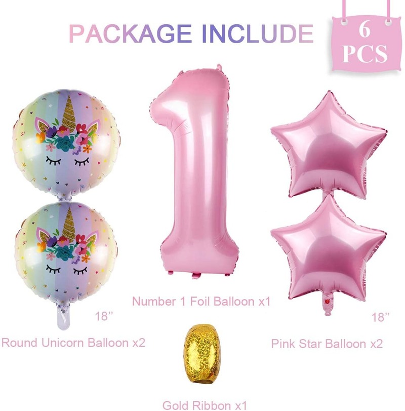 Bộ 5 Bong Bóng Hình Kỳ Lân Màu Sắc Kẹo Ngọt Kích Thước 32 Inch