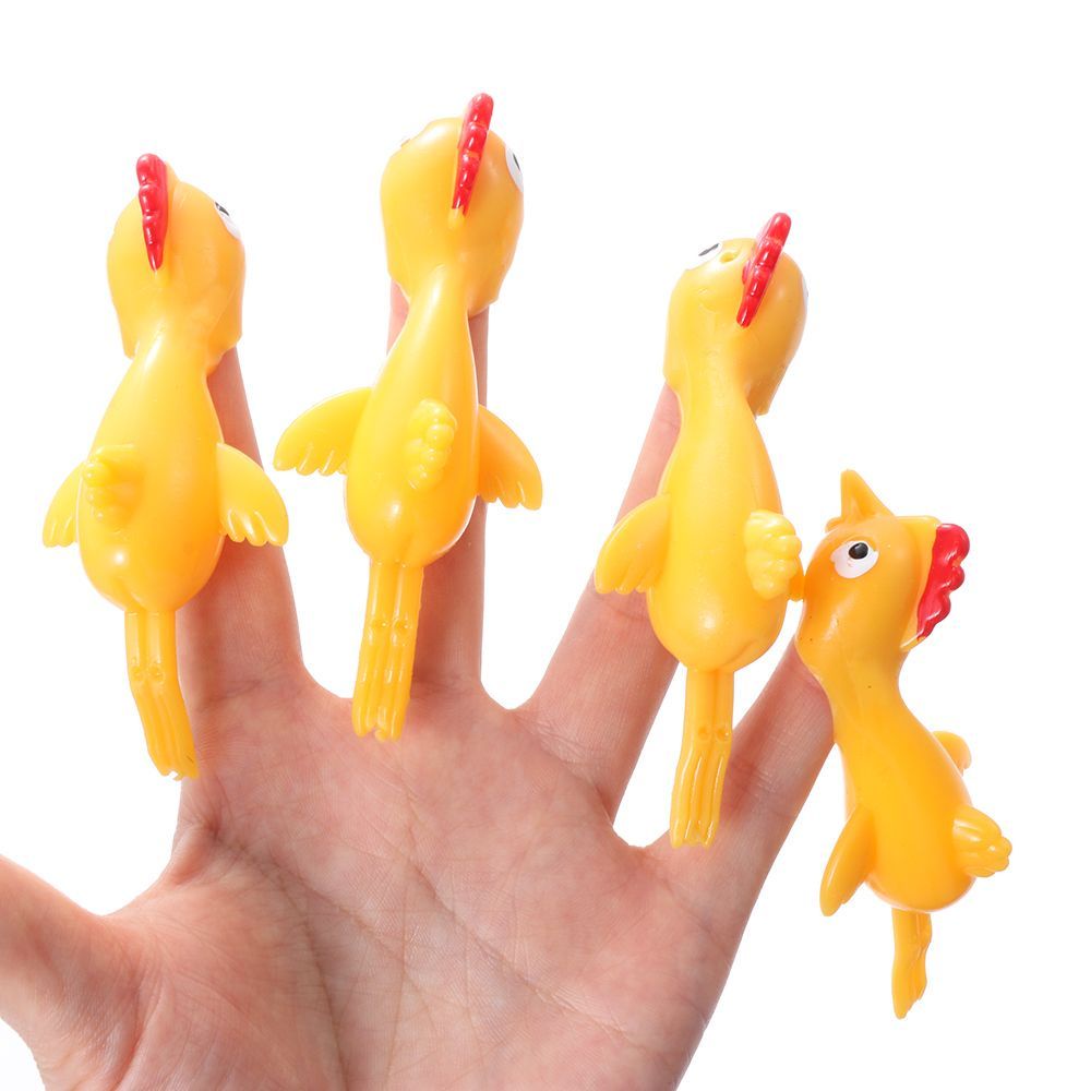 Set 1-20 đồ chơi chú gà bắn ngón tay TPR dẻo co giãn vui nhộn dành cho người lớn và trẻ em