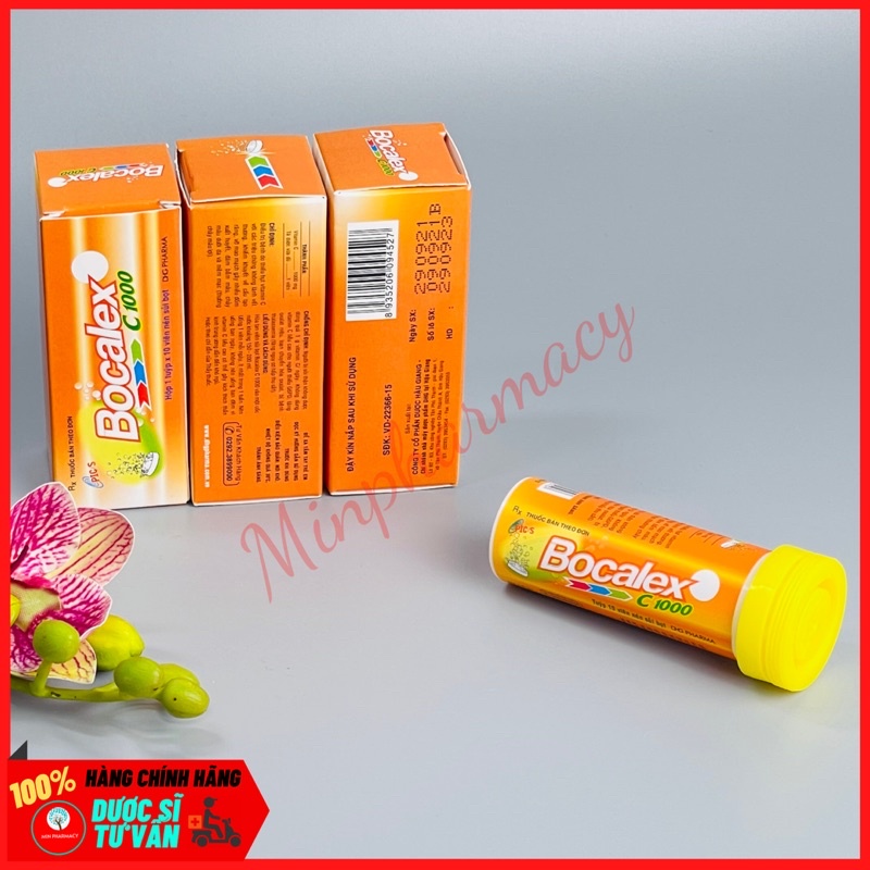 BOCALEX C1000/ BOCALEX ZINC Viên sủi bổ sung Vitamin C và Kẽm DHG (tuýp 10 viên) - Minpharmacy