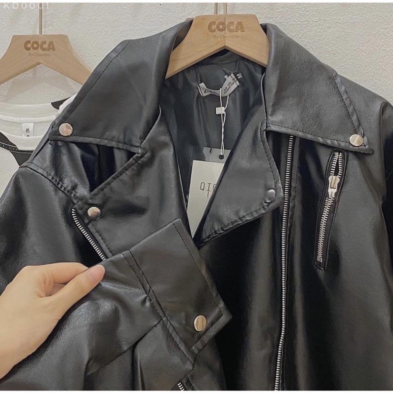Áo khoác da nữ dáng biker- Áo da dáng rộng phong cách Chicclothes ...