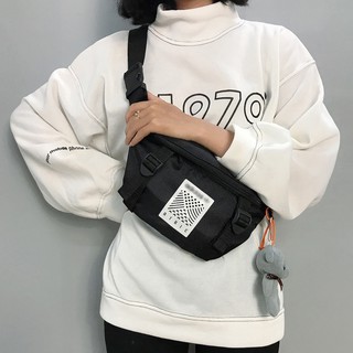 Túi Đeo Chéo trước ngực FTBTZAKOMI nam nữ Thời Trang BumBag Black (Hàng Xịn)
