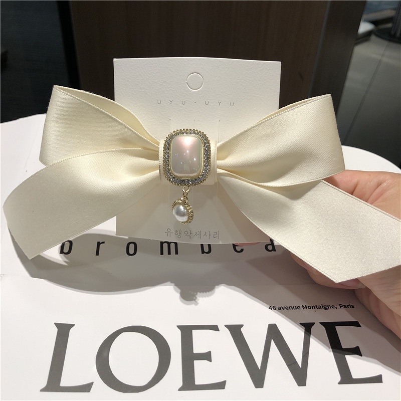 Kẹp Tóc Nơ Đính Ngọc Trai Thời Trang Cho Nữ