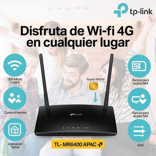 Bộ phát wifi di động TP-Link TL-MR6400 4G LTE chuẩn N 300Mbps- Hàng chính hãng