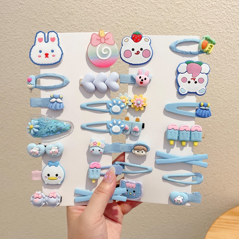 Set 14 Kẹp Tóc Màu Sắc Xinh Xắn Phong Cách Hàn Quốc Cho Bé Gái