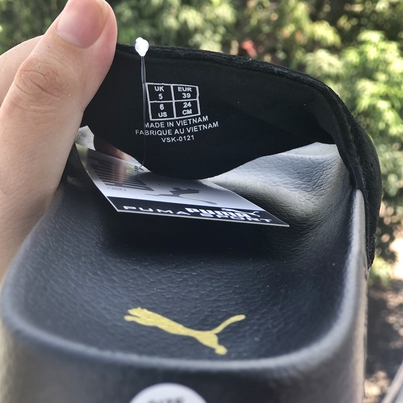 Dép unisex 𝐏𝐔𝐌𝐀 da lộn ❤️FREESHIP + Hộp❤️  dép mlb puma quai ngang hình con báo nam nữ thể thao kèm tem tag mác,đế pu