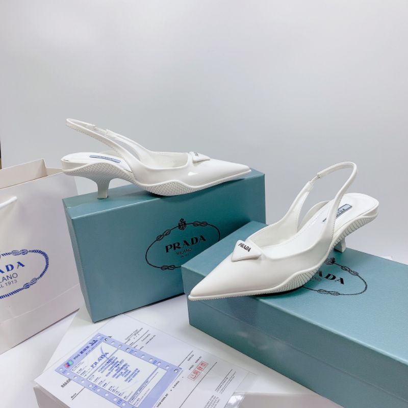 Vq Sandal gót nhú 3p Prada Siêu Êm Da Mềm Fullbox Bill Túi Cao Cấp