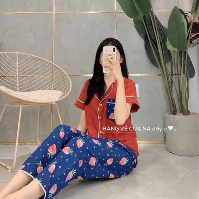 [Mã WA1606 giảm 15% đơn 99k] Bộ lụa phối kate thái tay ngắn quần dài | BigBuy360 - bigbuy360.vn