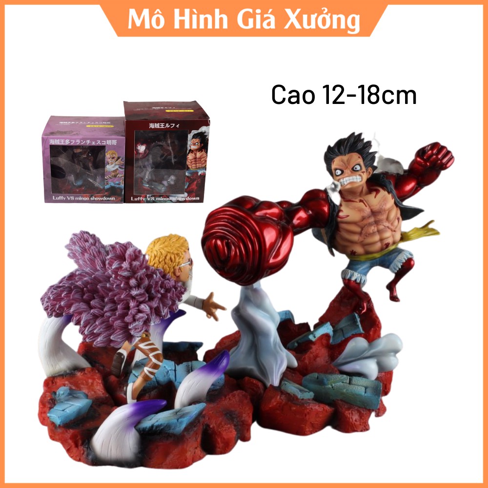 Mô Hình Monkey D.Luffy gear 4 Snake Man đại chiến với Donquixote Doflamingo Cao 12 - 18cm - Figure Tượng One Piece