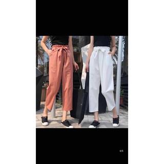 Quần baggy vải thô kèm đai