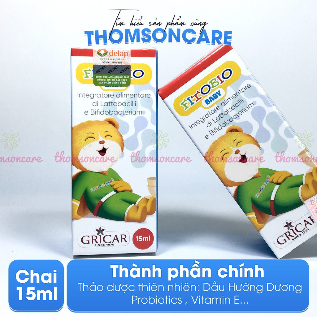 Men vi sinh Fitobio baby, bổ sung lợi khuẩn Probiotics cho bé từ sơ sinh, ổn định tiêu hóa, giảm táo bón, khó tiêu