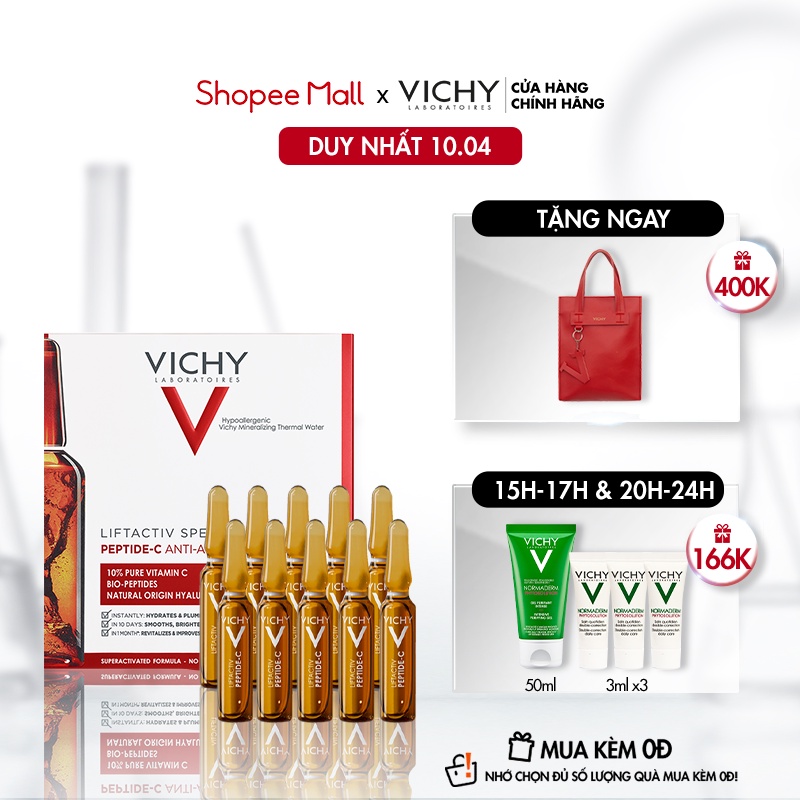 Tinh chất cô đặc giúp giảm nếp nhăn, tươi trẻ làn da Vichy Liftactiv Specialist Peptide-C 1.8mlx10