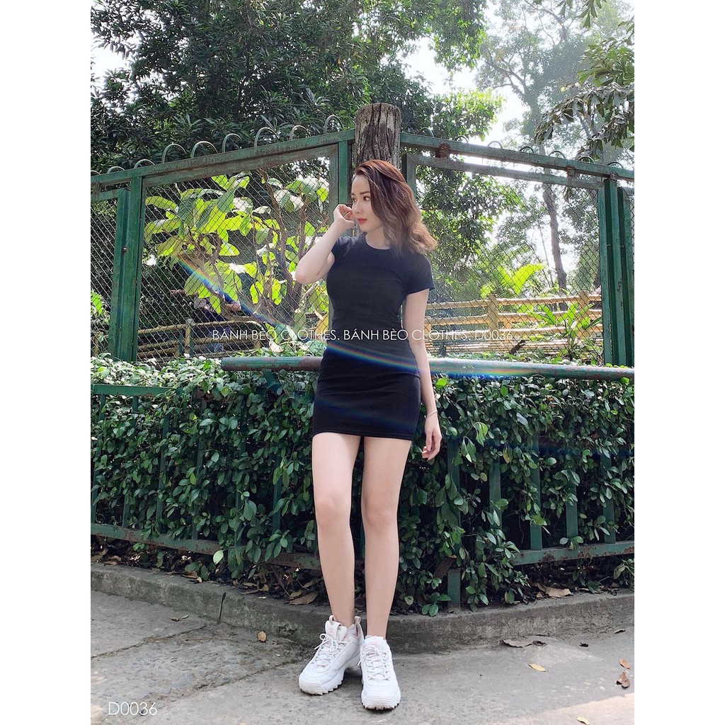Đầm Body Cổ Tròn Thun Gân | BigBuy360 - bigbuy360.vn