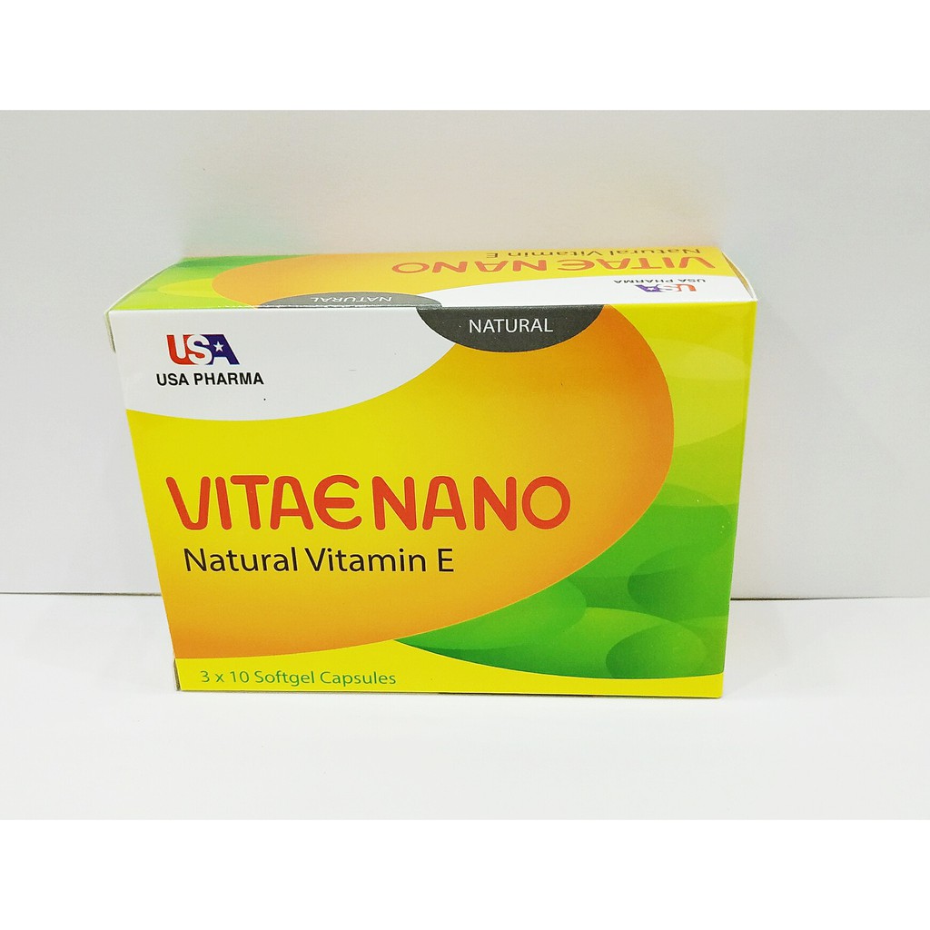 VITAMIN E400 NANO - UỐNG HOẶC BÔI - ĐẸP DA SÁNG DA NGUYÊN LIỆU NHẬP KHẨU MỸ - NATURAL VITAMIN E VITAE NANO - HỘP 30 VIÊN