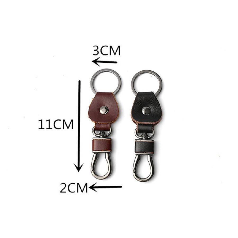 combo 3 móc khóa da bò cao cấp cùng mầu nâu- đen MK3