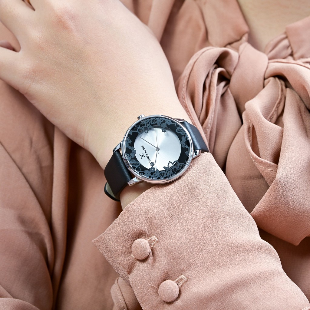 Đồng hồ Nữ Daniel Klein Floral Motifs Black Ladies DK.1.12552.1