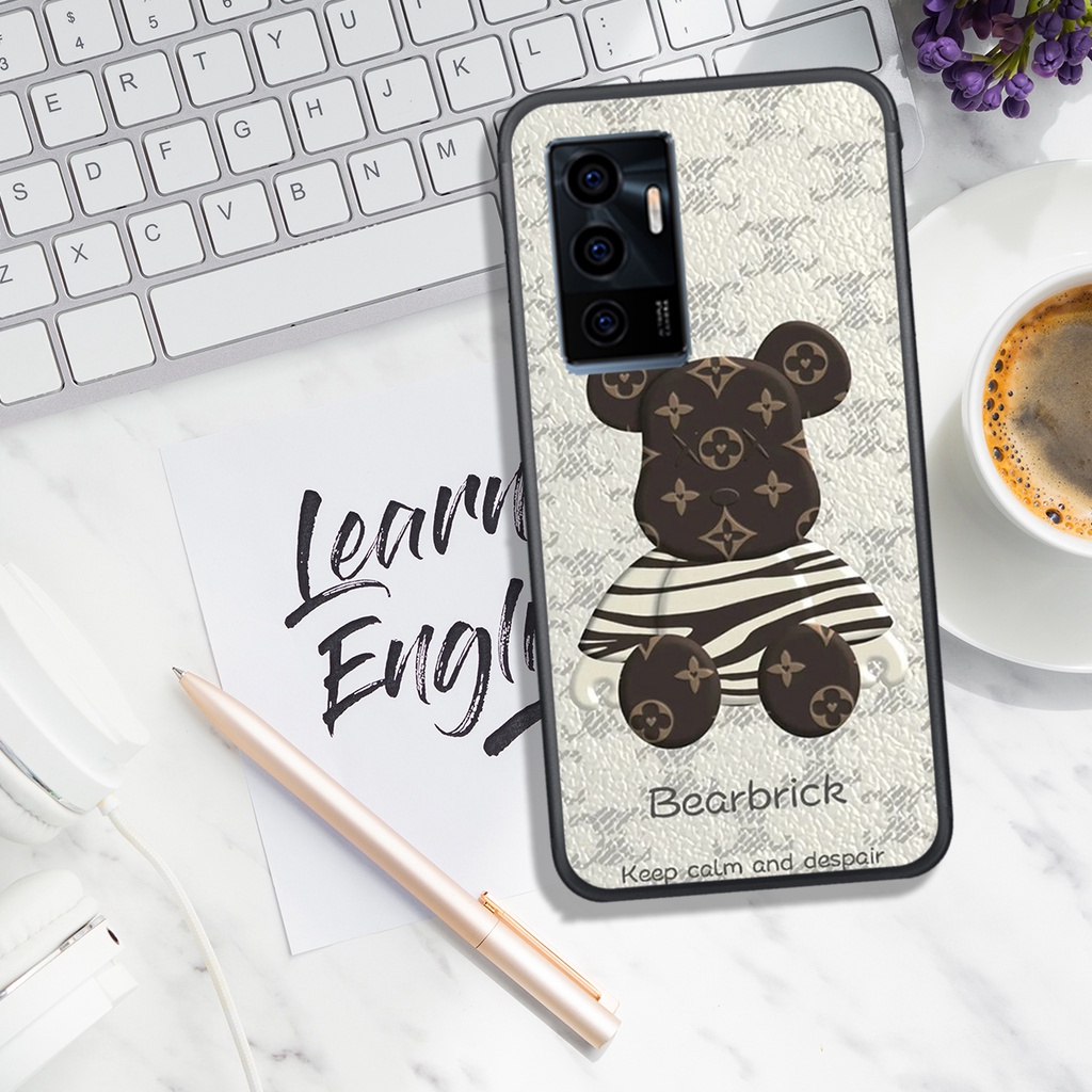 Ốp lưng kính Vivo v19 v20 v21 hình gấu màu sắc siêu đẹp