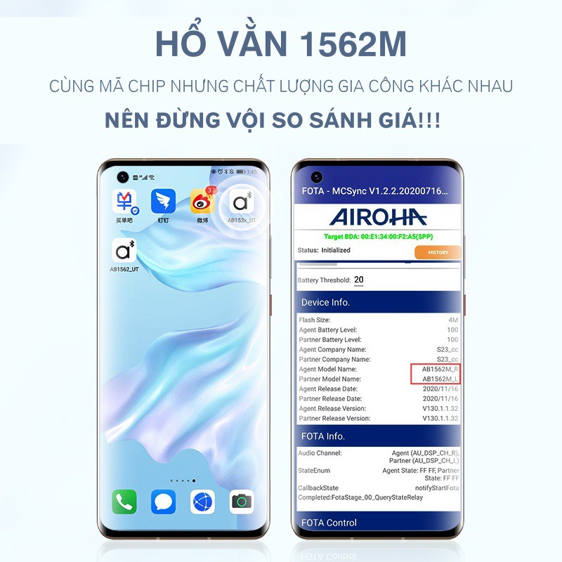 Tai nghe Bluetooth không dây Chip Hổ Vằn 1562M Fix Pin ảo, Check Seting Định Vị Vi trình cao nhất | BigBuy360 - bigbuy360.vn