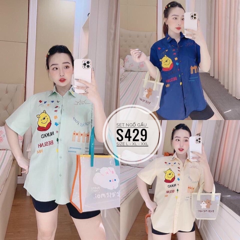 Bigsize Set ngố gấu S429