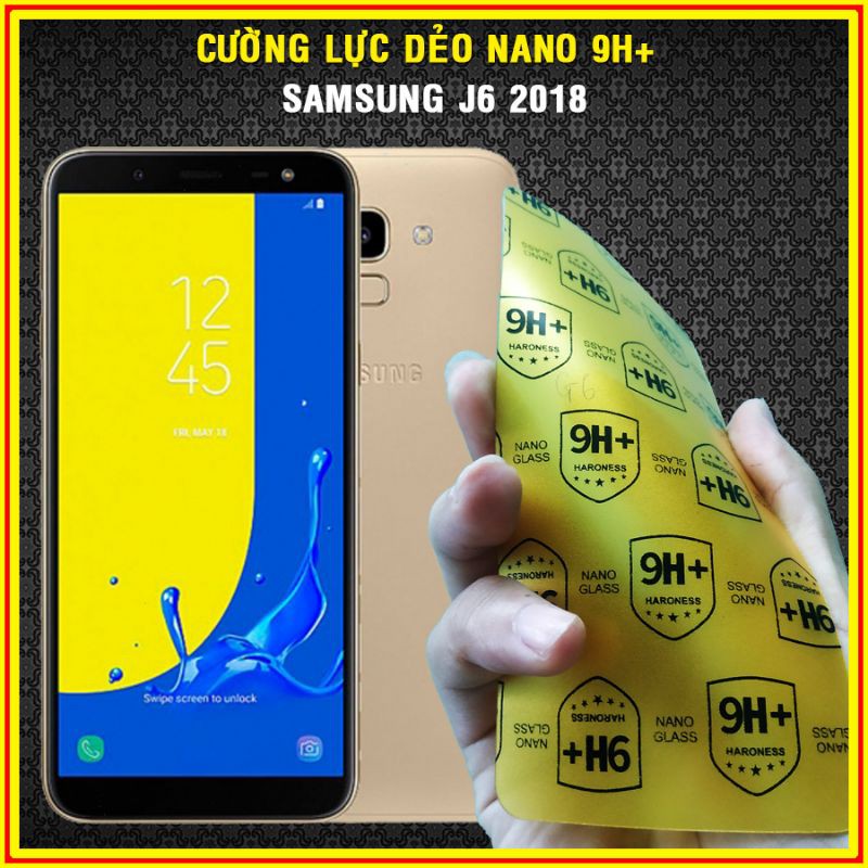 Dán cường lực nano mặt trước, sau Samsung J6 2018