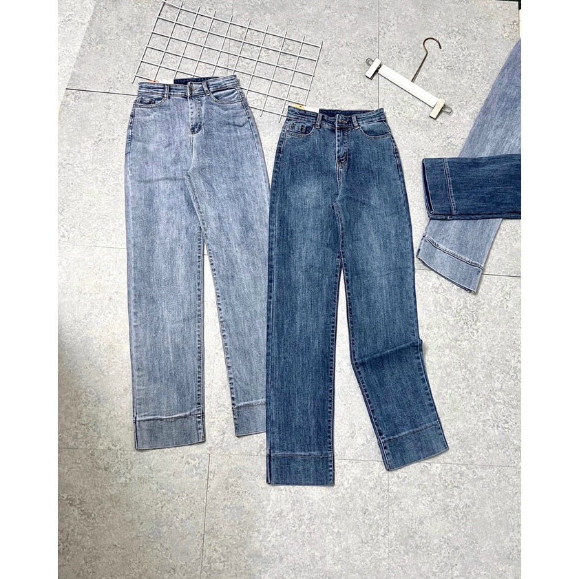 Quần jean nữ ống suông trơn co giãn , chất liệu jean cotton mềm mịn, bền đẹp AnNgo - AT181