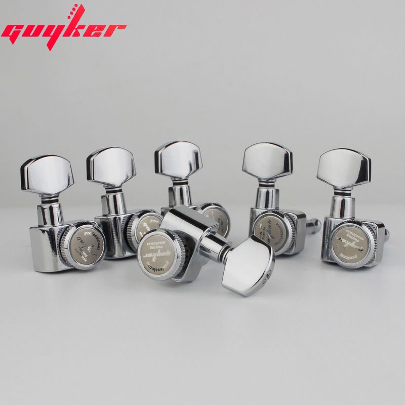 1 Bộ Chốt Chỉnh Dây 6 Trong 1 Bằng Chrome Màu Bạc 6R/6L Cho Đàn Guitar