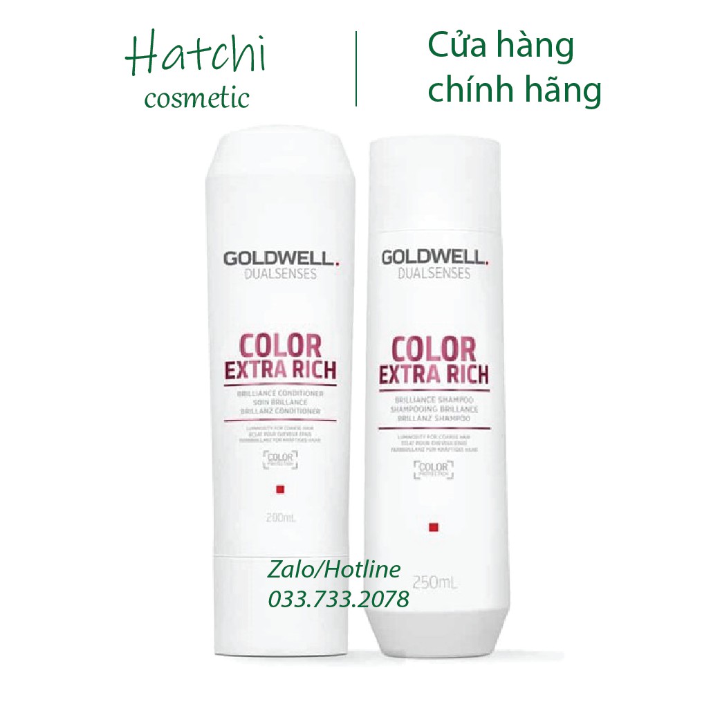 Dầu Gội Dầu Xả Giữ Màu Nhuộm Goldwell - Color Extra Rich Brilliance 250ml+200ml