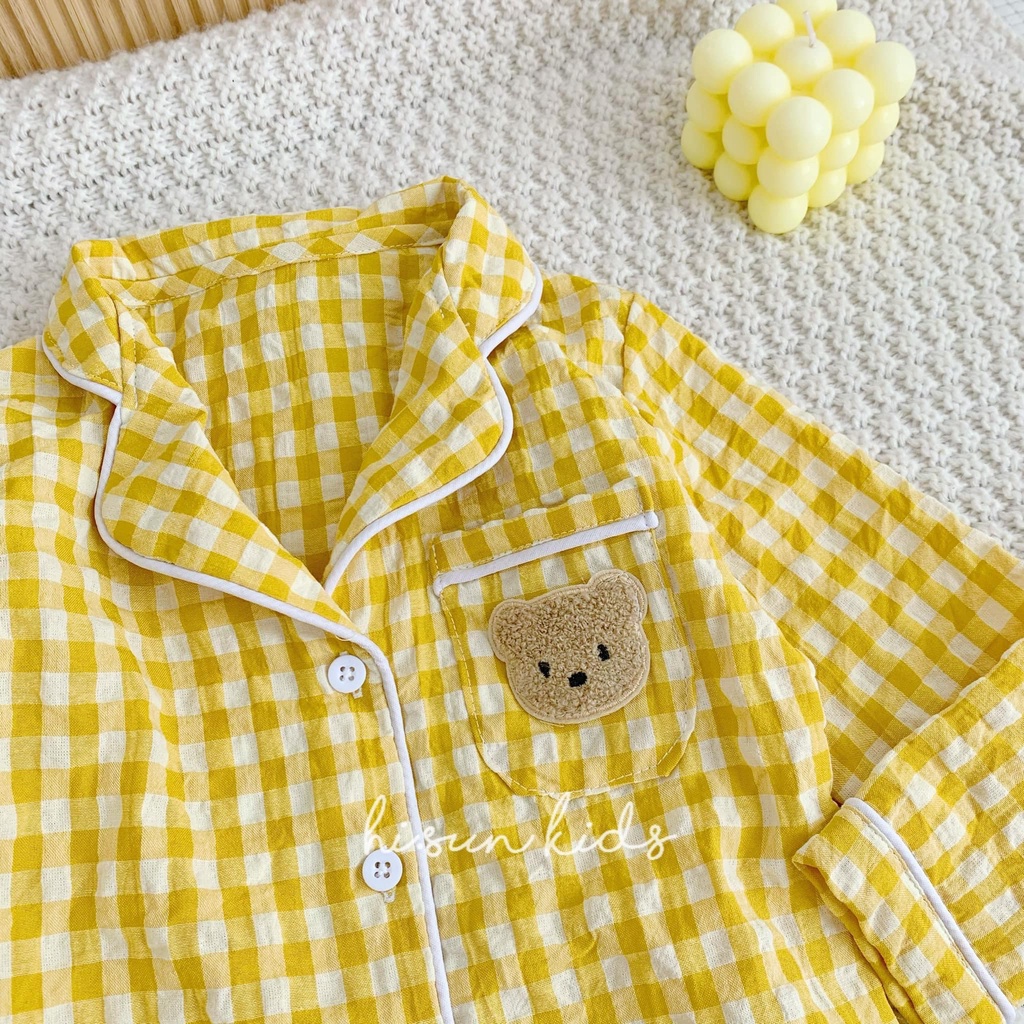 Đồ bộ cho bé trai, bé gái, bộ ngủ cho bé pyjama gấu xinh xắn đáng yêu