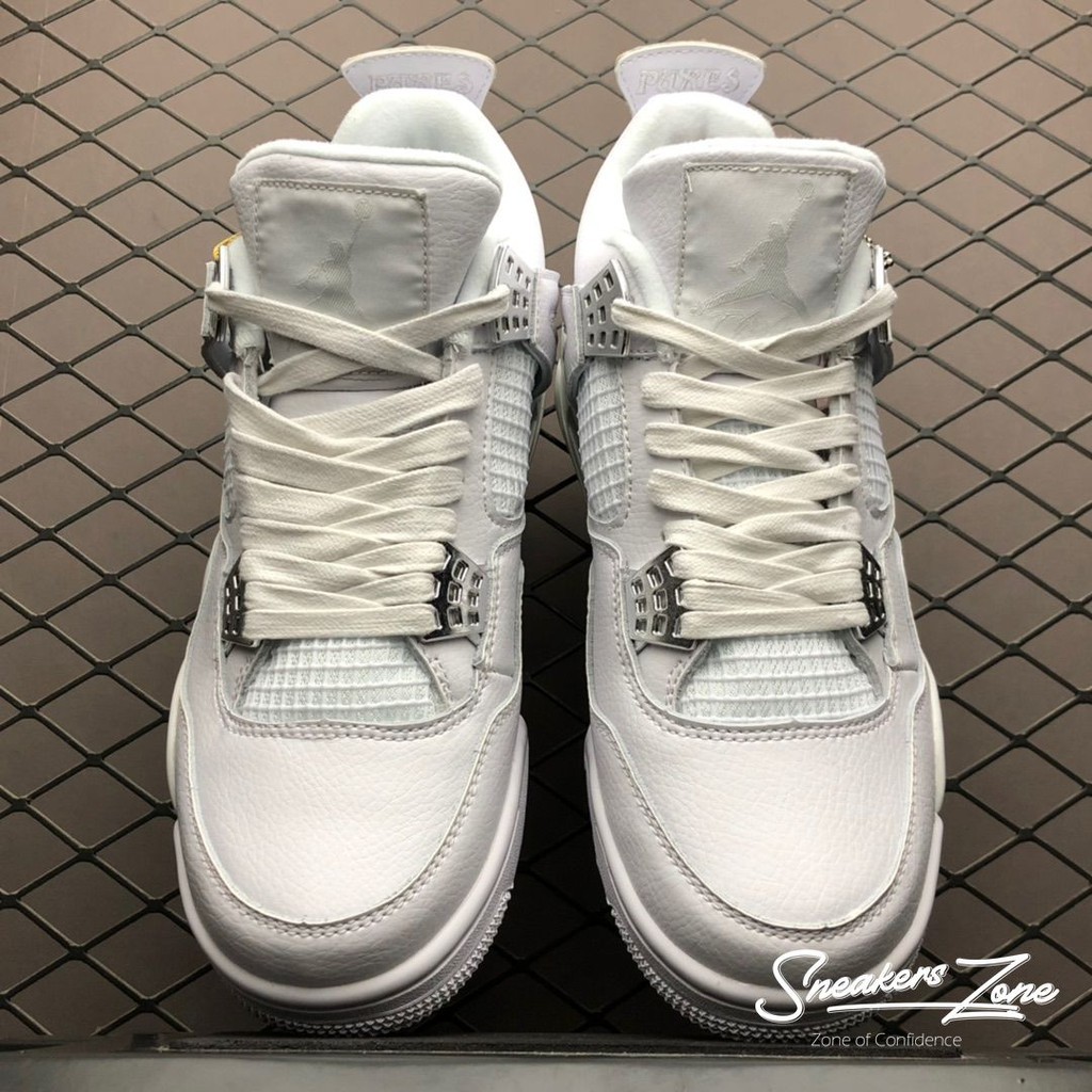 Giày Thể Thao AIR JORDAN 4 Retro Pure Money Full Trắng Cổ Thấp Cực Phong Cách Cho Cả Nam Và Nữ Sneakers World