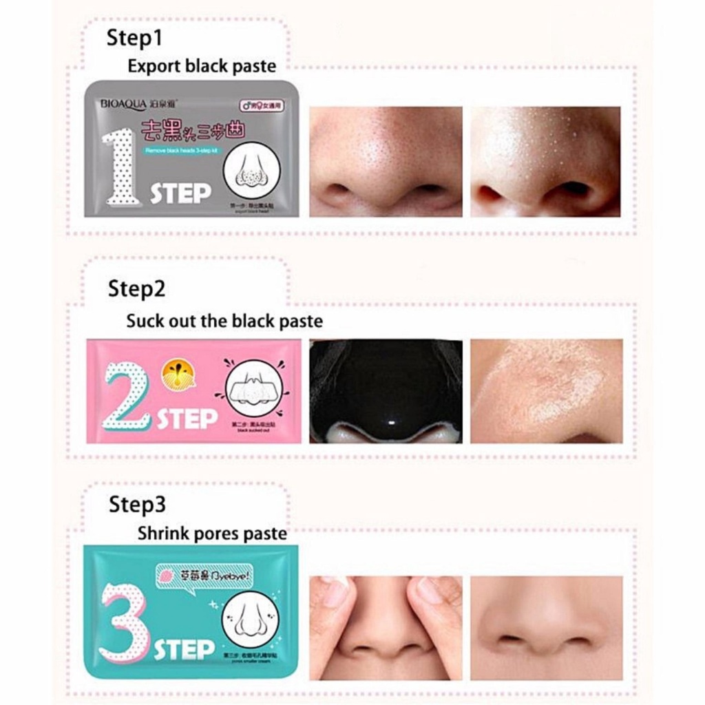 Mặt nạ lột mụn đầu đen 3 bước Bioaqua