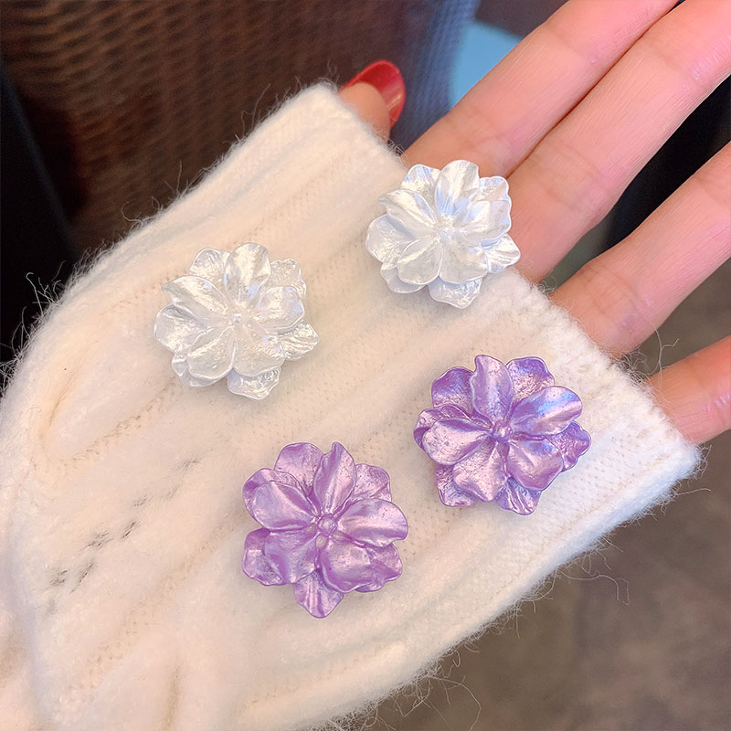 Bông Tai Hình Hoa Tím Phong Cách Hàn Quốc Thanh Lịch Cho Nữ
