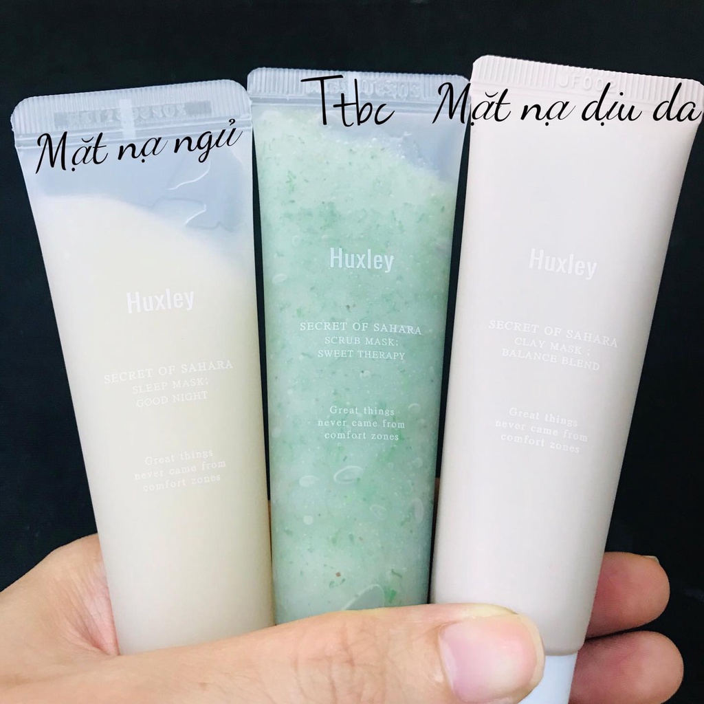 Mặt nạ Huxley Mini Spa Routine Set 30g 3 bước dưỡng da - set 3 món huxley mini (Scrub Mask, Clay Mask, Sleep Mask)