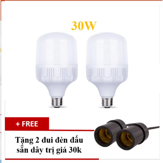 Bộ 2 Bóng đèn Led TAT 30W tặng 2 đuôi treo kín nước đen