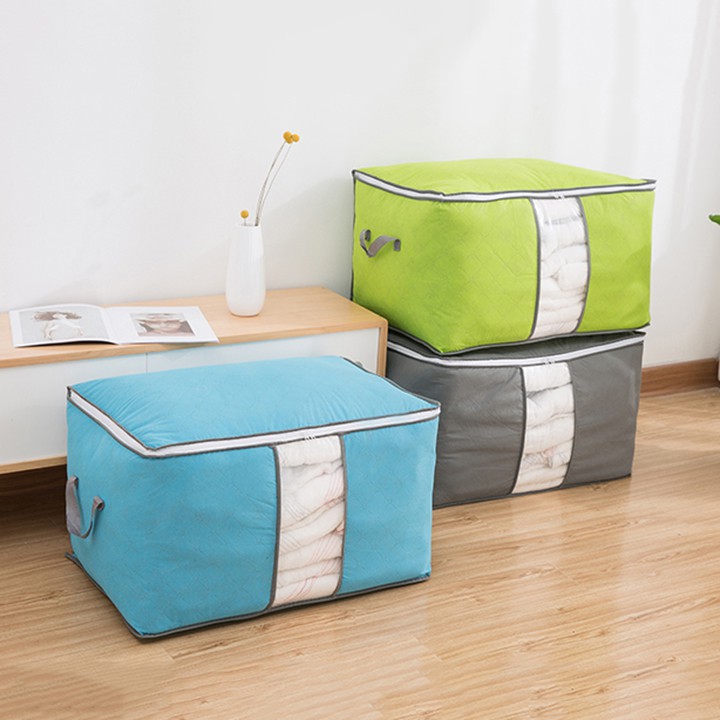 (Video Review) Túi Vải Đựng Quần Áo Chăn Màn Mền BIG SIZE 60Cm Loại 1 - Túi Đựng Đồ Cỡ Lớn Dáng Ngang Đa Năng VRG008958