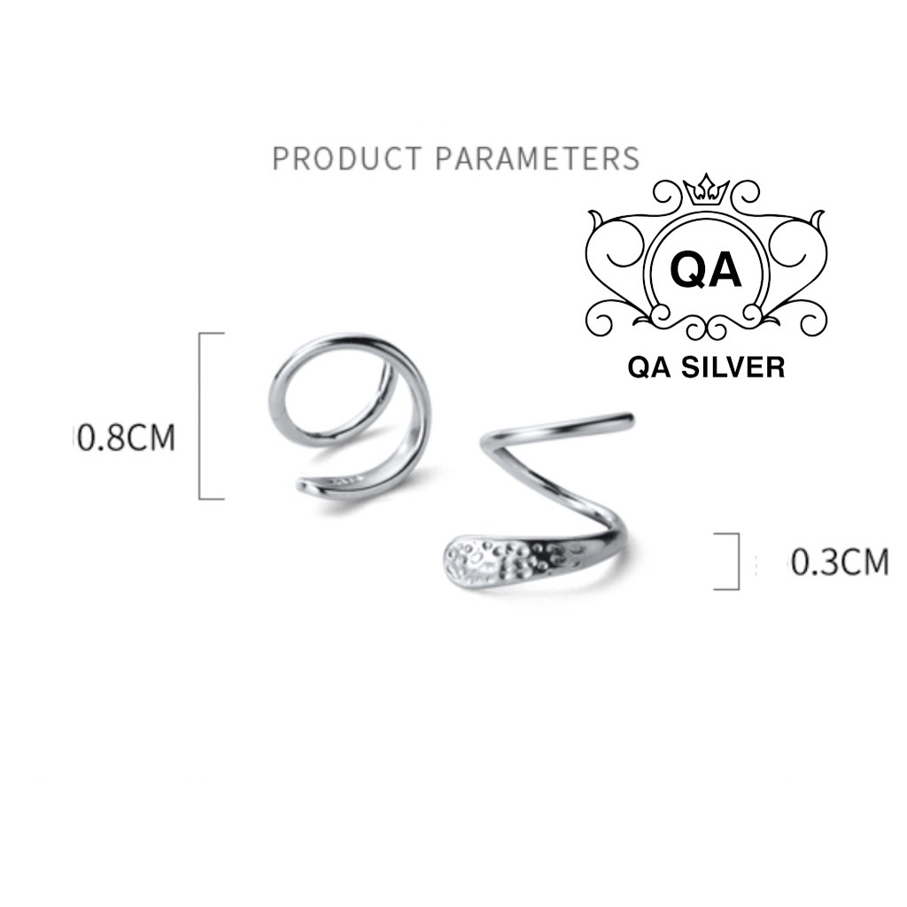 Khuyên tai bạc kẹp vành xoắn ốc bông tai bạc cuộn S925 HELIX Silver Earrings QA SILVER EA190805